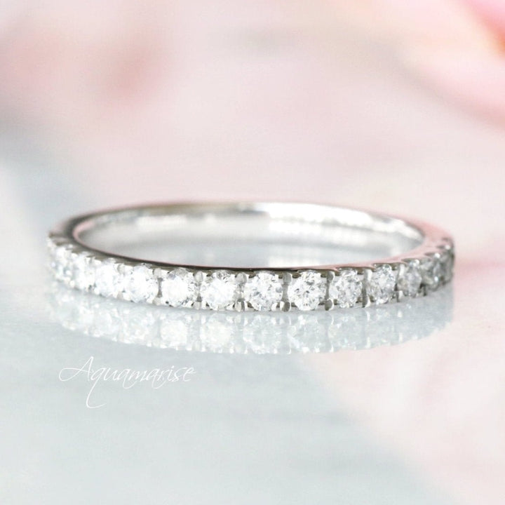 2MM Platinum Wedding Band- Natural Diamond OR Moissanite Wedding Ring