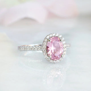 Iris Oval Pink Tourmaline Ring- Sterling Silver
