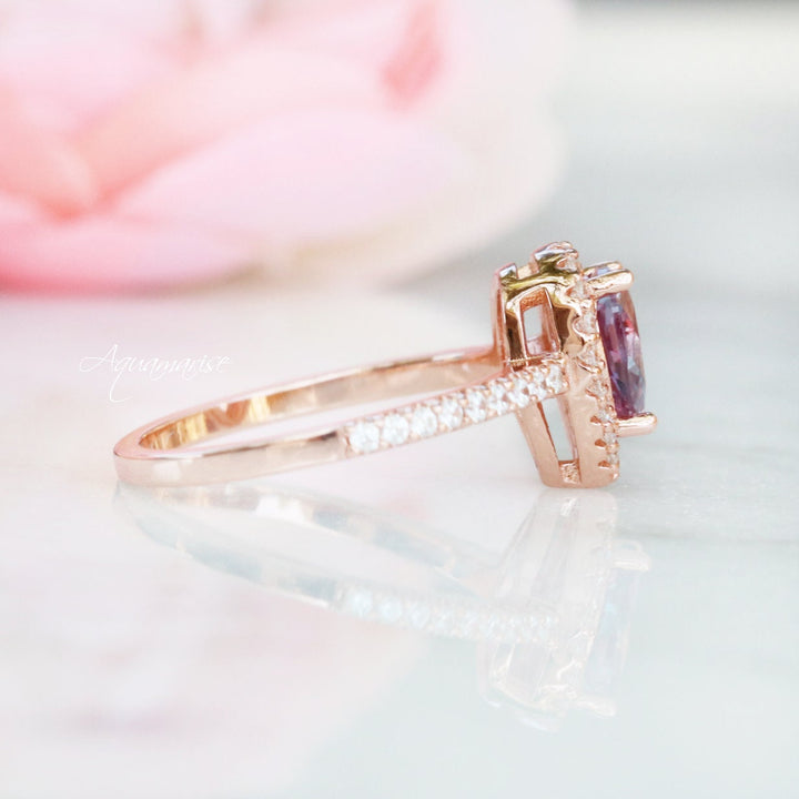 Emily Alexandrite Ring- 14K Rose Gold Vermeil