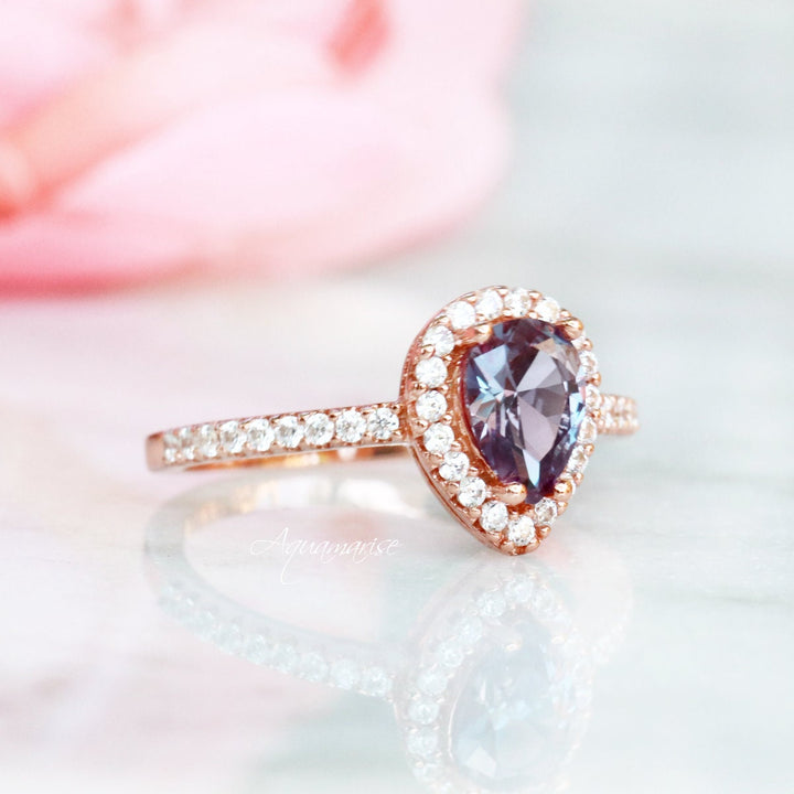 Emily Alexandrite Ring- 14K Rose Gold Vermeil