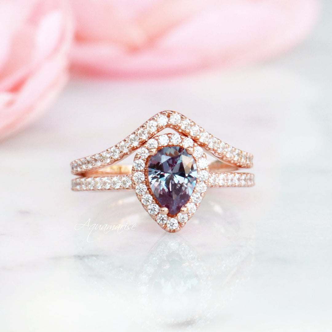 Emily Alexandrite Ring- 14K Rose Gold Vermeil