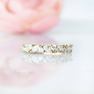 Marquise Natural Diamond or Moissanite Wedding Ring Set in 10K/14K/18K Solid Yellow Gold