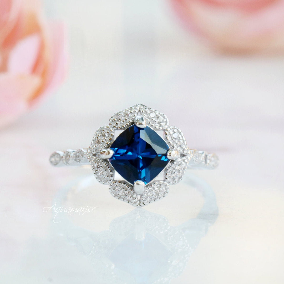 Luxe Sapphire Ring -Sterling Silver