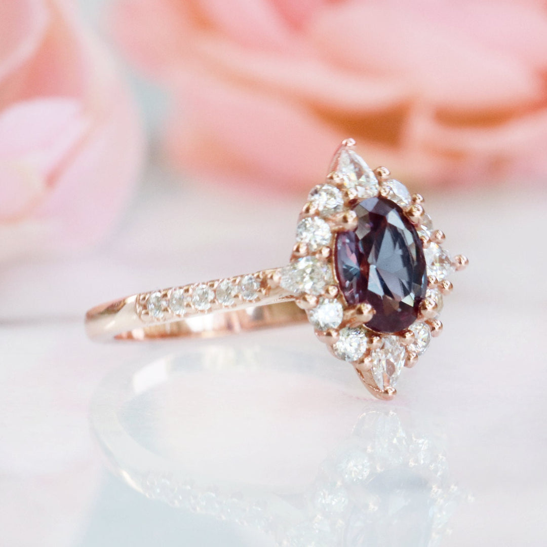 Astra Alexandrite Ring- 14K Rose Gold Vermeil