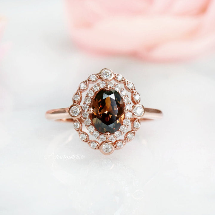 Valentina Smoky Quartz Ring- 14K Rose Gold Vermeil