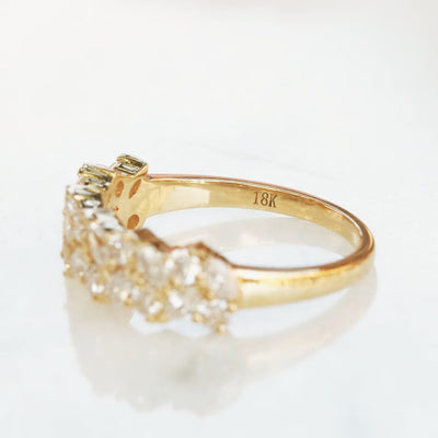 Vintage Diamond or Moissanite Wedding Band- 14K Solid Yellow Gold