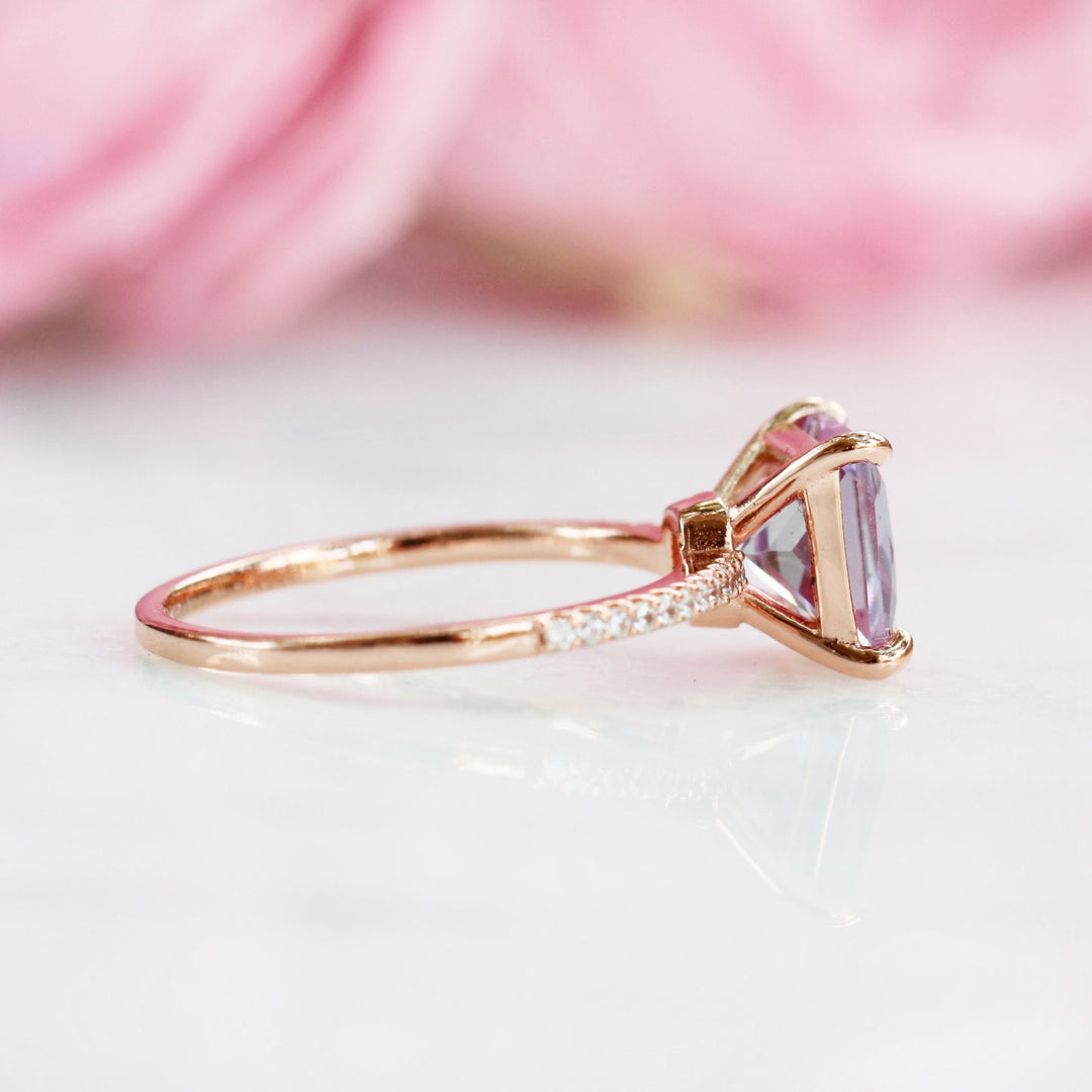 Nora Alexandrite Ring- 14K Rose Gold Vermeil