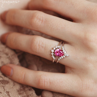 Lunette Pink Sapphire Ring Set in Sterling Silver