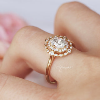 Valentina Simulated Diamond Ring in 14K Yellow Gold Vermeil