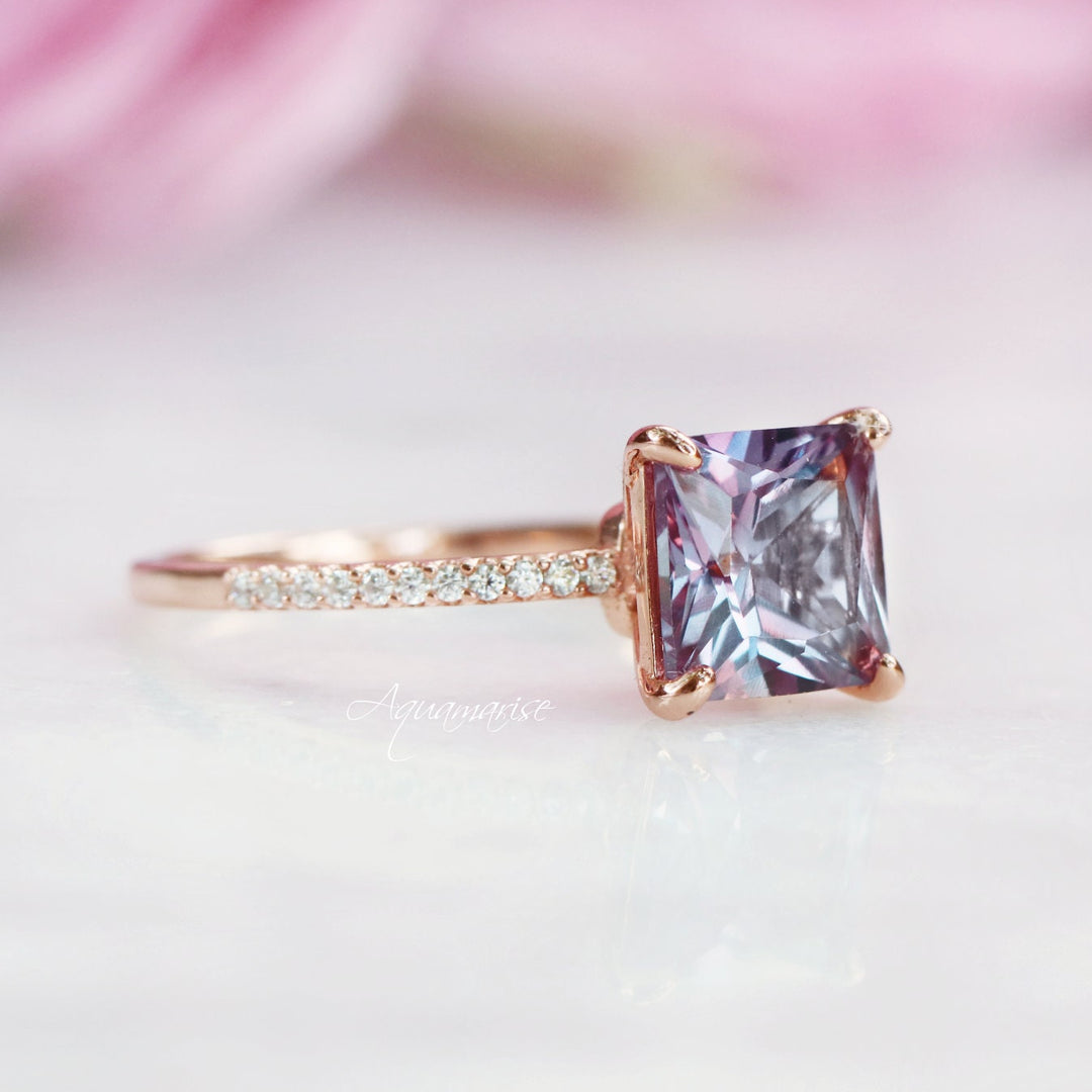 Nora Alexandrite Ring- 14K Rose Gold Vermeil