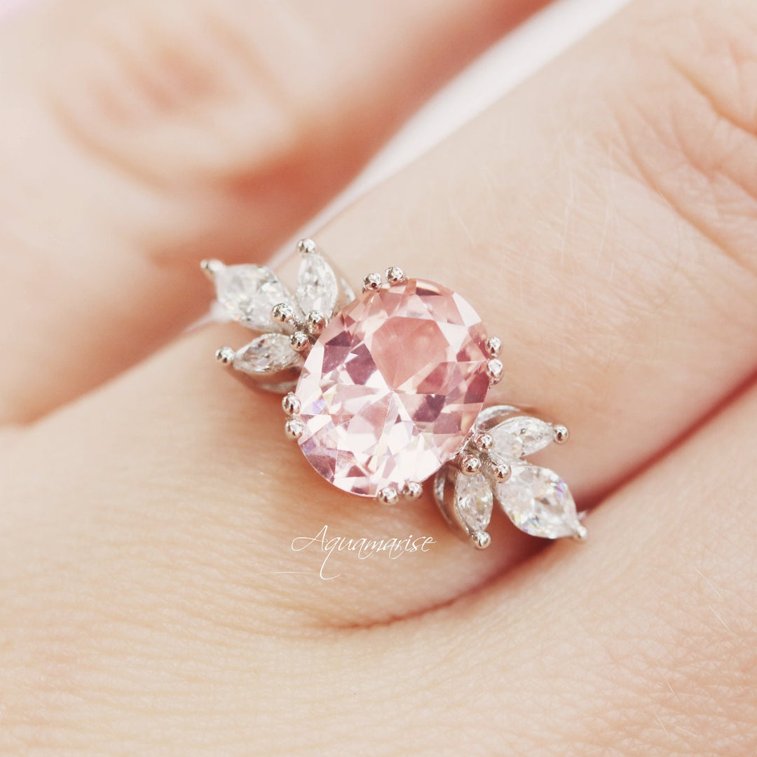 Eva Morganite Ring- Sterling Silver