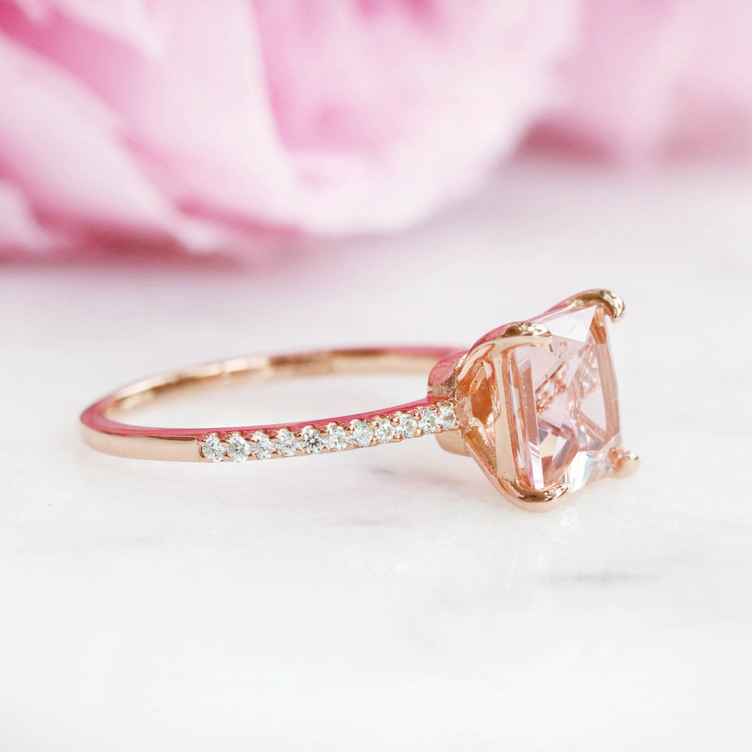 Nora Morganite Ring- 14K Rose Gold Vermeil