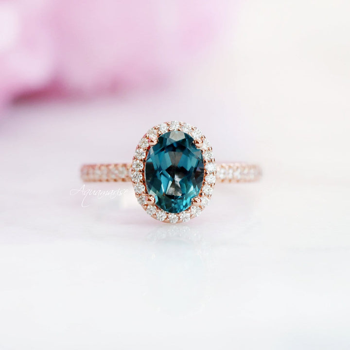 Iris London Blue Topaz Ring- 14K Rose Gold Vermeil