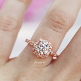 Cordelia Lab-Grown Diamond Engagement Ring- 14K Solid Rose Gold (IGI Certified)