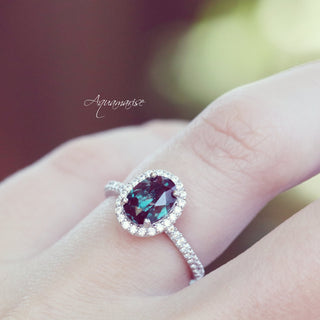 Iris Lab-Grown Alexandrite Ring- Sterling Silver
