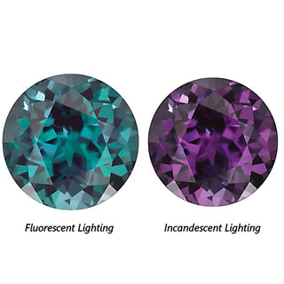 Aurora Alexandrite Ring - Sterling Silver showcasing the color-changing oval alexandrite gemstone under fluorescent and incandescent lighting by Aquamarise.