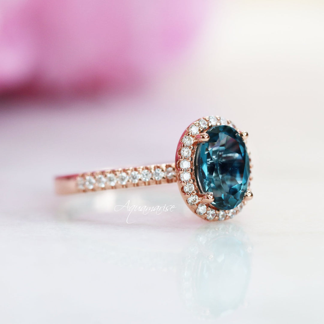 Iris London Blue Topaz Ring- 14K Rose Gold Vermeil