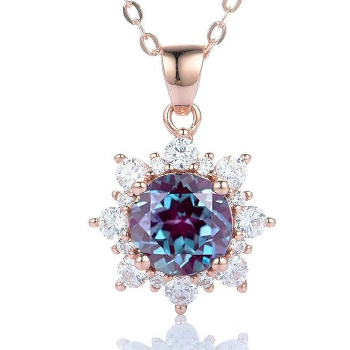 Snowflake Alexandrite Necklace- 14K Rose Gold Vermeil or Sterling Silver