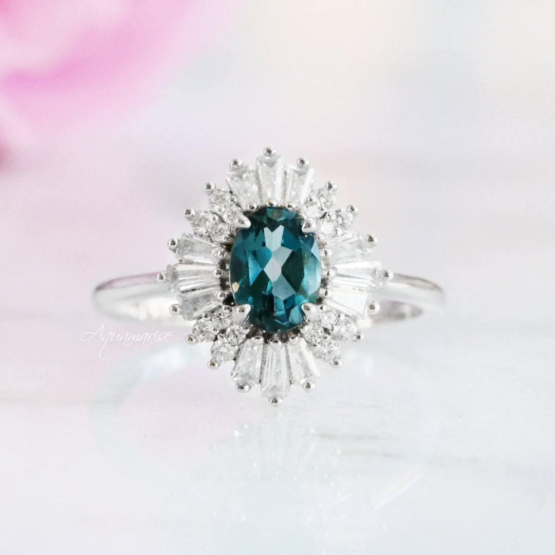 Victoria London Blue Topaz Ring- Sterling Silver