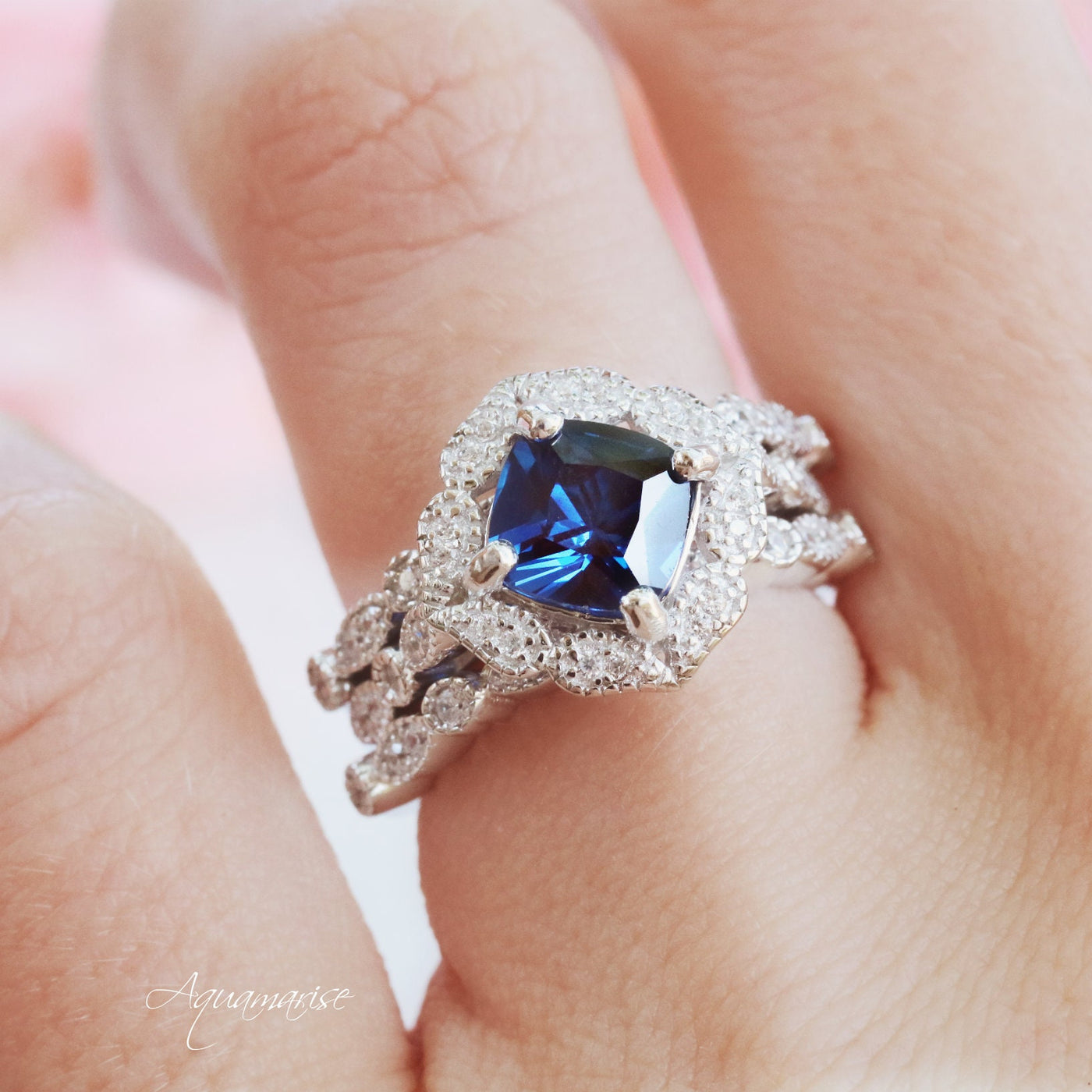 Luxe Sapphire Ring -Sterling Silver