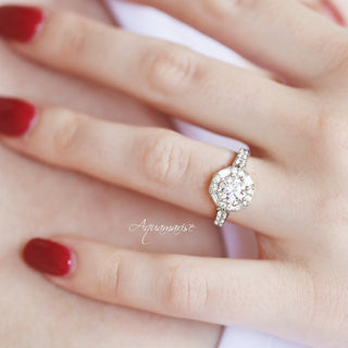 Hexagon Simulated Diamond (cz) Ring- Sterling Silver