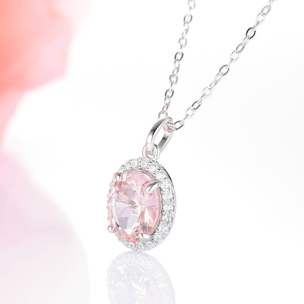 Iris Morganite Necklace- Sterling Silver