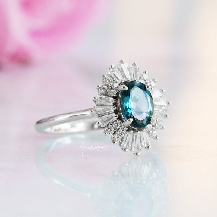 Victoria London Blue Topaz Ring- Sterling Silver