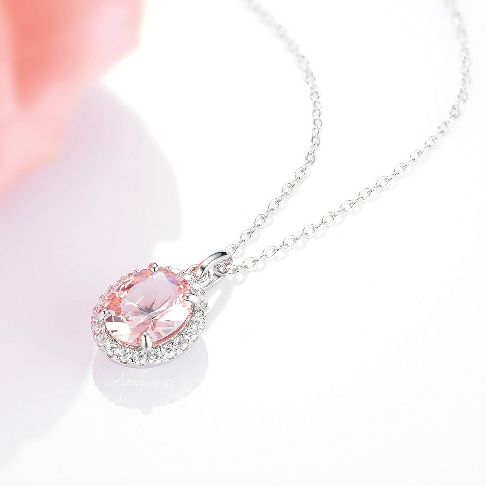 Iris Morganite Necklace- Sterling Silver