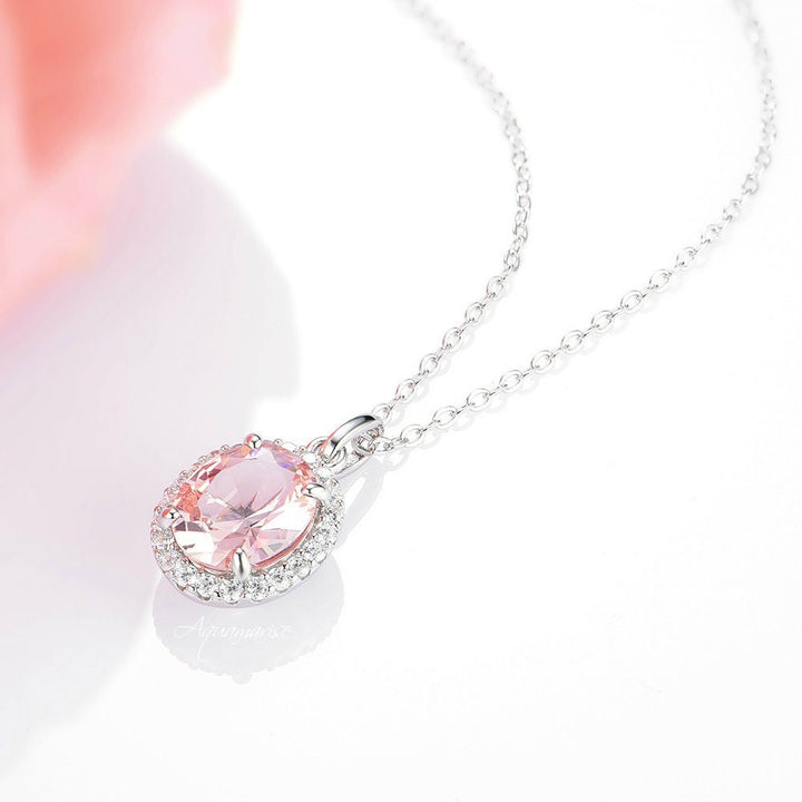 Iris Morganite Necklace- Sterling Silver