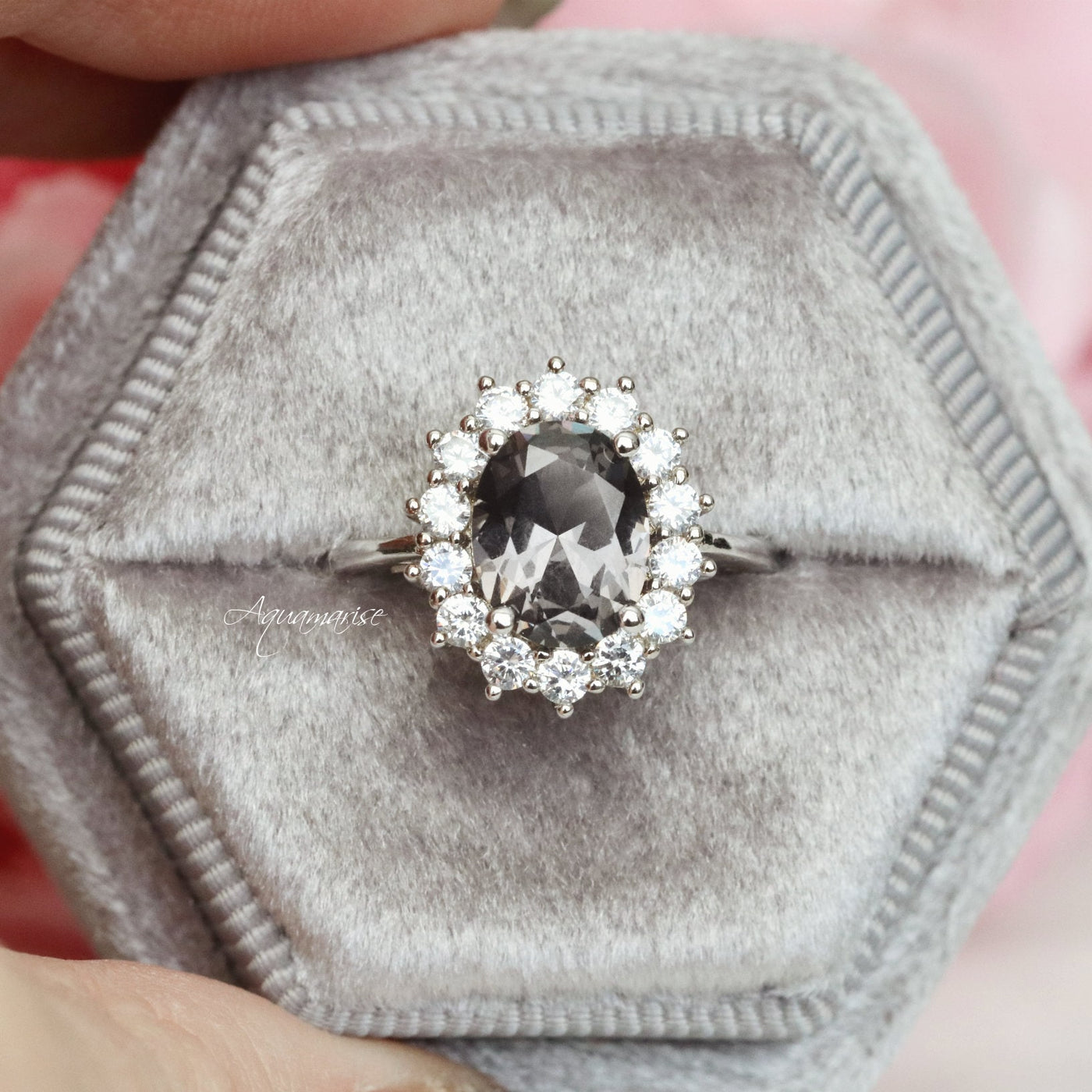 Diana Gray Diamond Ring- Sterling Silver