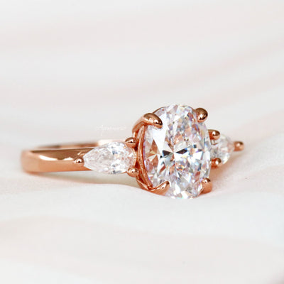 Olivia Simulated Diamond Ring- 14K Rose Gold Vermeil