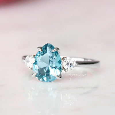 Everly Aquamarine Ring- Sterling Silver