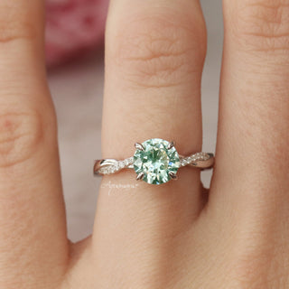 Sophia Light Green Sapphire Ring in Sterling Silver