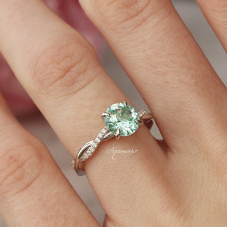 Sophia Light Green Sapphire Ring in Sterling Silver