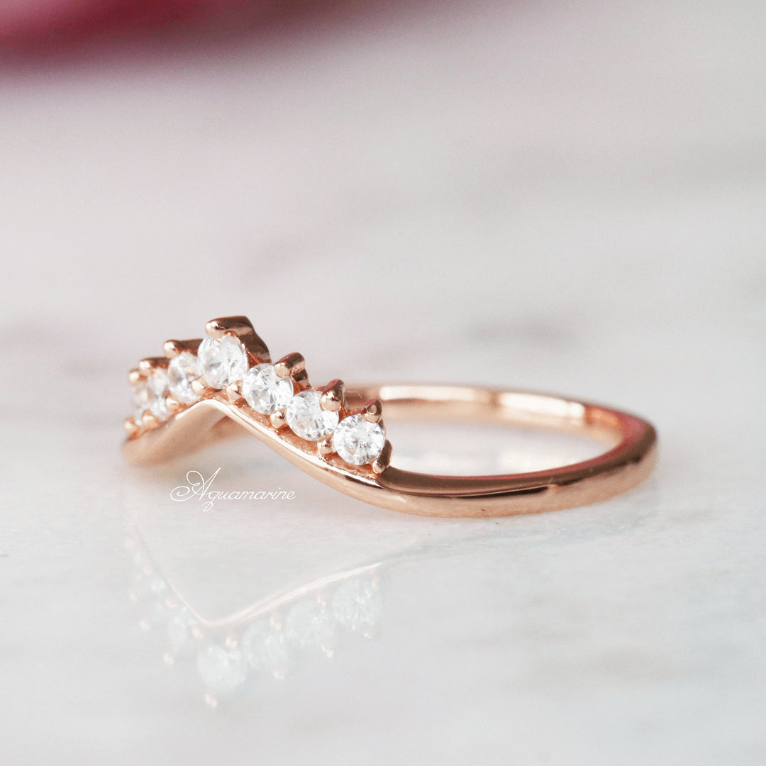 Crown Wedding Band- 14k Rose Gold Vermeil