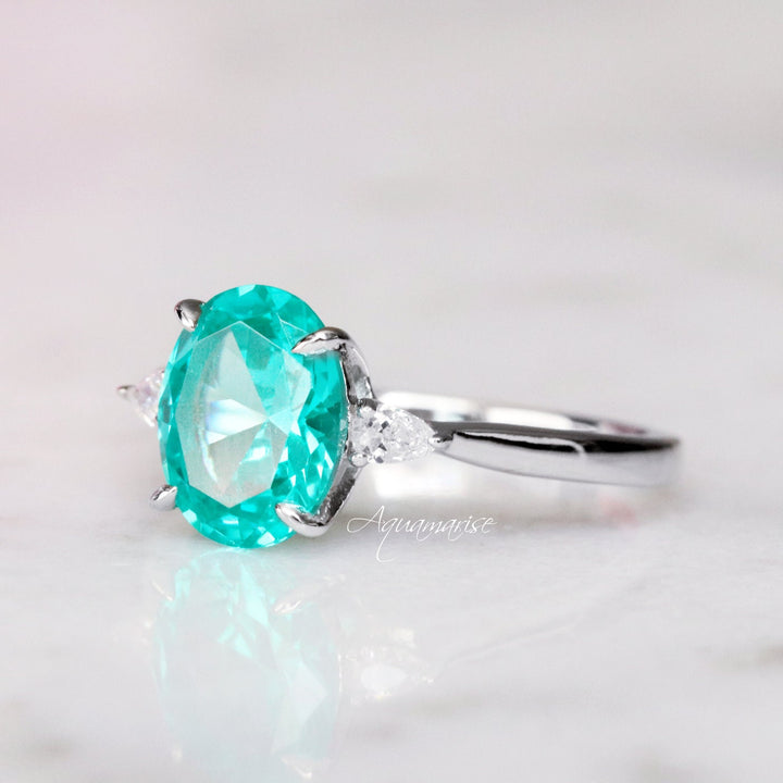 Elena Paraiba Tourmaline Ring- Sterling Silver