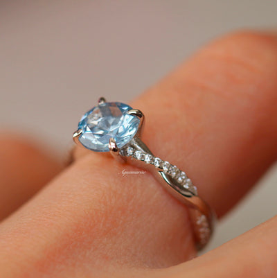 Sophia Aquamarine Ring- Sterling Silver