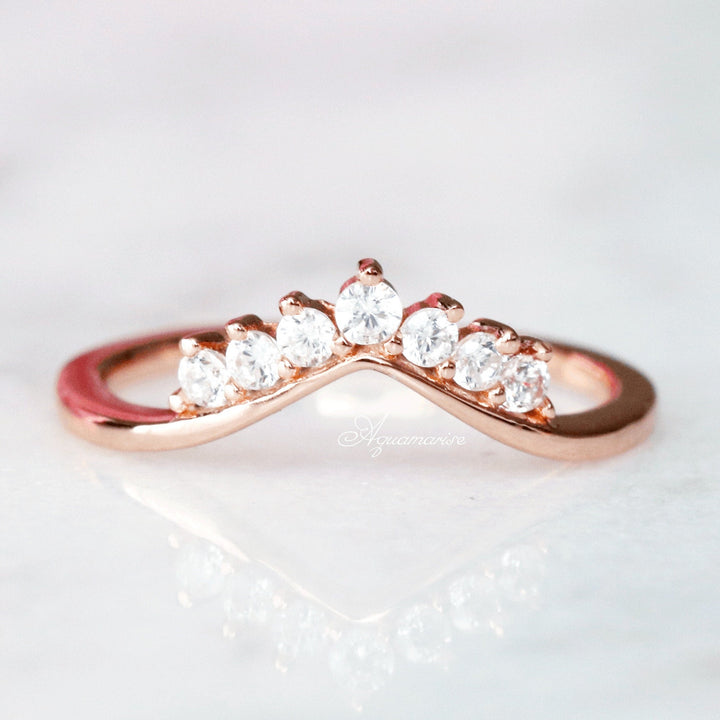 Crown Wedding Band- 14k Rose Gold Vermeil