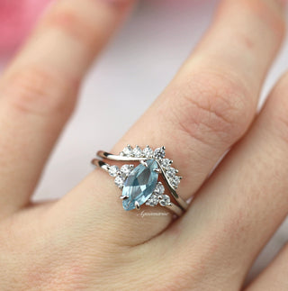 Marquise Cut Aquamarine Ring Set in Sterling Silver