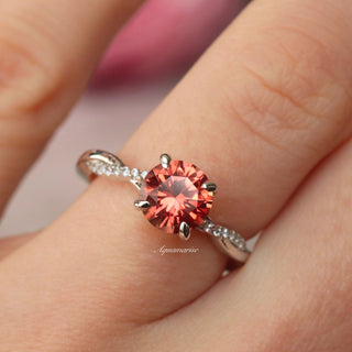 Sophia Padparadscha Sapphire Ring in Sterling Silver