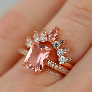 Ava Morganite Ring- 14K Rose Gold Vermeil