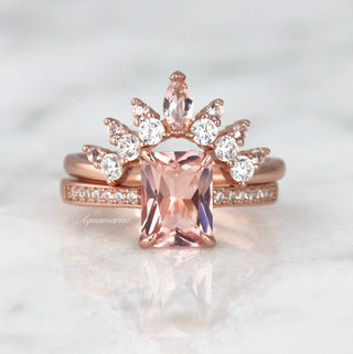 Ava Morganite Ring- 14K Rose Gold Vermeil