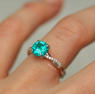 Sophia Paraiba Tourmaline Twisted Vine Ring in Sterling Silver