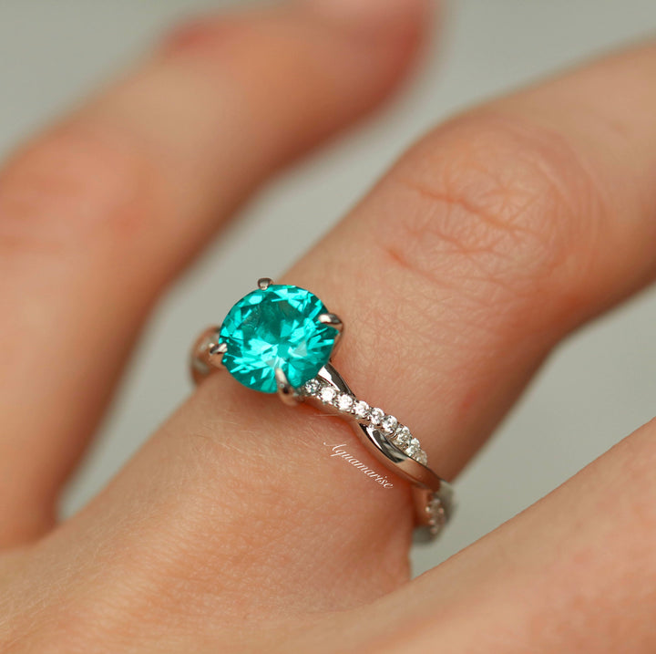 Sophia Paraiba Tourmaline Ring- Sterling Silver