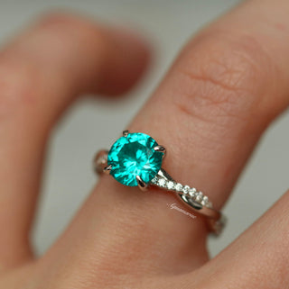 Sophia Paraiba Tourmaline Twisted Vine Ring in Sterling Silver
