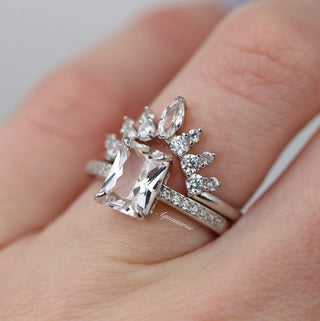 Simulated Diamond Stacking Wedding Band in Sterling Silver