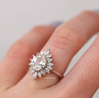 Aurora White Sapphire Ring- Sterling Silver