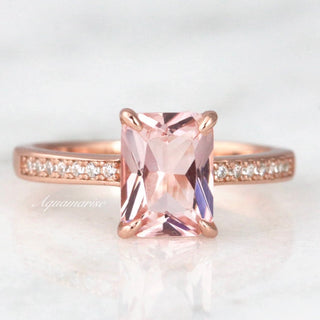 Ava Morganite Ring- 14K Rose Gold Vermeil