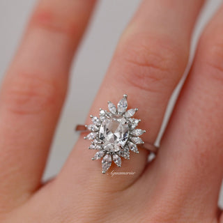 Aurora White Sapphire Ring- Sterling Silver