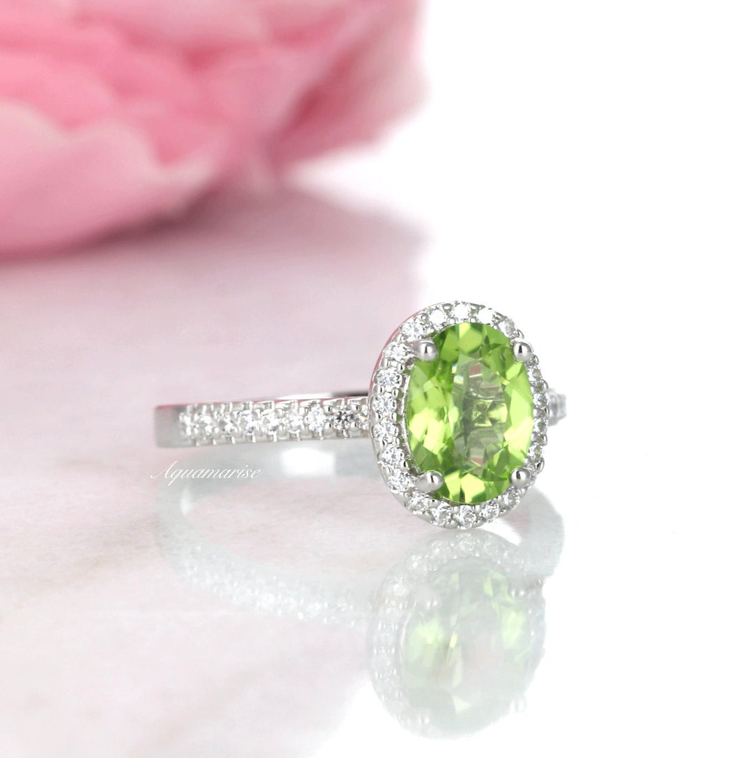 Iris Peridot Ring- Sterling Silver